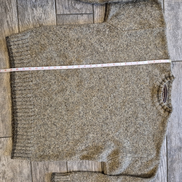 Vintage 90s Abercrombie & Fitch Shetland Wool Sweater XL Heavy Knit Grey Oatmeal - Picture 3 of 5